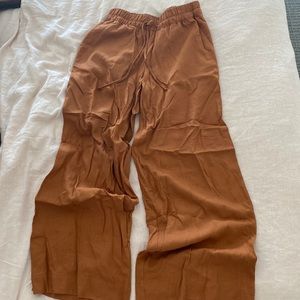 Burnt orange wide leg pants